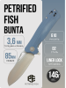 Нож Petrified Fish Bunta, D2 Satin, G10 Blue Handle, PF868B Нож Petrified Fish Bunta, D2 Satin, G10 Blue Handle, PF868B